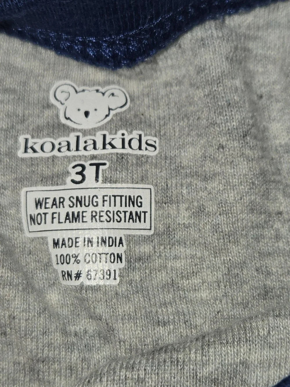 Koala kids Gray Skull & Crossbones Short Sleeve Tee - Navy Trim SZ 3T